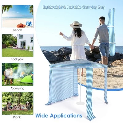 Costway 6.6' x 6.6' Foldable Beach Cabana Easy-Setup Beach Canopy W/ Carry Bag NavyBlue 8 Costway 6.6' x 6.6' Foldable Beach Cabana Easy-Setup Beach Canopy W/ Carry Bag NavyBlue - Image 6
