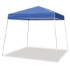 Z-Shade Angled Leg Canopy Tent with Push Button Locking System and 4 Pack of 5 Pound Plastic Concrete Filled Leg Weight Plates, Blue