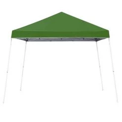 Z-Shade Z Shade 10x10 Foot Angled Leg Instant Shade Canopy Tent Portable Shelter, Green & Durable Plastic 5 Pound Canopy Tent Leg Weight Plates, Set of 4