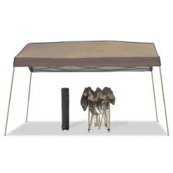 Z-Shade 12 x 14 Ft Panorama Instant Pop Up Outdoor Canopy Shelter Tent, Tan & Durable Plastic Circular 5 Pound Canopy Tent Leg Weight Plates, Set of 4 -Outlet Camping Gear Store unnamed file 4860