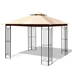 Costway 10' x 10' Patio Canopy Gazebo Outdoor 2-Tier Steel Tent Heavy-Duty L-Shaped -Outlet Camping Gear Store unnamed file 4882