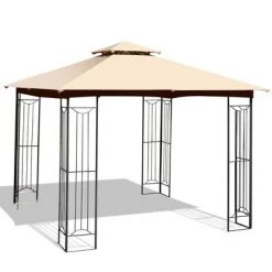 Costway 10' x 10' Patio Canopy Gazebo Outdoor 2-Tier Steel Tent Heavy-Duty L-Shaped -Outlet Camping Gear Store unnamed file 4883
