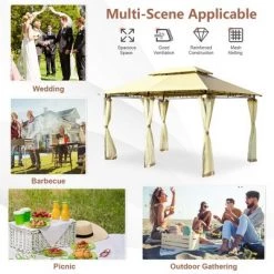 Costway 2-Tier 10'x13' Steel Gazebo Canopy Tent Shelter Patio Garden Outdoor Netting -Outlet Camping Gear Store unnamed file 4898