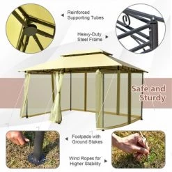 Costway 2-Tier 10'x13' Steel Gazebo Canopy Tent Shelter Patio Garden Outdoor Netting -Outlet Camping Gear Store unnamed file 4901