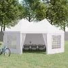Outsunny 22' x 16' ft Canopy Party Event Tent with 2 Pull-Back Doors, Column-Less Event Space, & 8 Cathedral Windows