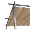11.5' Outdoor Gazebo with Retractable Canopy & Steel Frame - WELLFOR