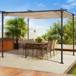 11.5' Outdoor Gazebo with Retractable Canopy & Steel Frame - WELLFOR 21 11.5' Outdoor Gazebo with Retractable Canopy & Steel Frame - WELLFOR -Outlet Camping Gear Store unnamed file 4934