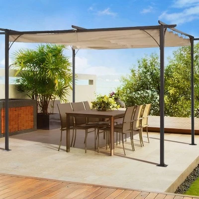 11.5' Outdoor Gazebo with Retractable Canopy & Steel Frame - WELLFOR 12 11.5' Outdoor Gazebo with Retractable Canopy & Steel Frame - WELLFOR - Image 10