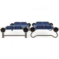 Disc-O-Bed Youth Kid-O-Bunk 62 x 28 Inch Portable Folding Bunked Double Camping Cot Bed with 2 Organizers and 2 Carry Bags, Navy Blue -Outlet Camping Gear Store unnamed file 5038