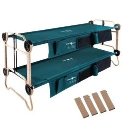 Disc-O-Bed Large Cam-O-Bunk Camping Double Cot with Organizers & Leg Extensions