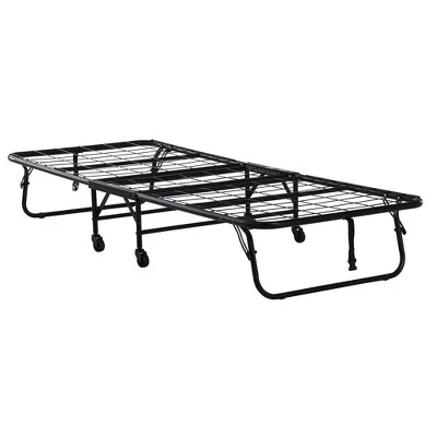 Room & Joy Twin 4" Mattress with Folding Metal Guest Bed Black - Room & Joy 6 Room & Joy Twin 4" Mattress with Folding Metal Guest Bed Black - Room & Joy - Image 4