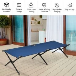Costway Folding Camping Cot & Bed Heavy-Duty for Adults Kids w/ Carrying Bag 300LBS Blue -Outlet Camping Gear Store unnamed file 5185
