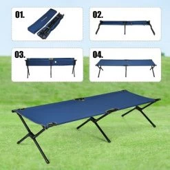 Costway Folding Camping Cot & Bed Heavy-Duty for Adults Kids w/ Carrying Bag 300LBS Blue -Outlet Camping Gear Store unnamed file 5186