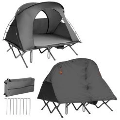 Costway 2-Person Outdoor Camping Tent Cot Elevated Compact Tent Set W/ External Cover -Outlet Camping Gear Store unnamed file 519