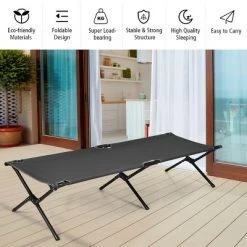 Costway Folding Camping Cot & Bed Heavy-Duty for Adults Kids w/ Carrying Bag 300LBS Grey -Outlet Camping Gear Store unnamed file 5194