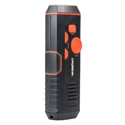 Life+Gear Stormproof Crank LED Flashlight with FM Radio/USB Port - Black/Red 4 Life+Gear Stormproof Crank LED Flashlight with FM Radio/USB Port - Black/Red - Image 2