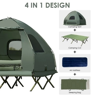 Costway 2-Person Compact Portable Pop-Up Tent/Camping Cot w/ Air Mattress & Sleeping Bag 3 Costway 2-Person Compact Portable Pop-Up Tent/Camping Cot w/ Air Mattress & Sleeping Bag