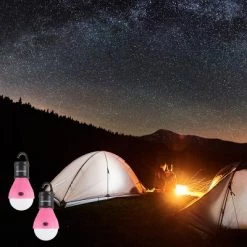 Portable LED Tent Light Bulb- 2 Pack Hanging Lights with 3 Settings and 60 Lumen By Leisure Sports (Pink) (For Camping Hiking Tents and Emergency) -Outlet Camping Gear Store unnamed file 5444