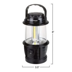 Leisure Sports Adjustable Outdoor Lantern and Flashlight with LED Light and Dimmer Switch for Camping and Emergency - Black
