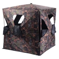 Costway Ground Hunting Blind Portable Deer Pop Up Camo Hunter Weather Proof Mesh Window