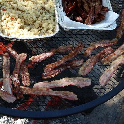 Sunnydaze Decor Sunnydaze Outdoor Camping or Backyard Heavy-Duty Steel Round X-Marks Fire Pit Cooking Grilling BBQ Grate - 30" 9 Sunnydaze Decor Sunnydaze Outdoor Camping or Backyard Heavy-Duty Steel Round X-Marks Fire Pit Cooking Grilling BBQ Grate - 30" - Image 7