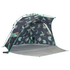 Lightspeed Outdoors Portable Beach Sun Shelter Shade Tent with with Porch, Clip Up Privacy Features, Mesh Windows, and Carry Bag, Deep Tropics Blue