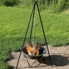 Sunnydaze Decor Sunnydaze Outdoor Camping or Backyard Steel Tripod Fire Pit Cooking Grilling BBQ Grate - 22" - Black