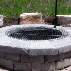 Sunnydaze Decor Sunnydaze Outdoor Camping Portable Heavy-Duty Foldable Chrome-Plated Fire Pit Cooking Grill Grate - 36"