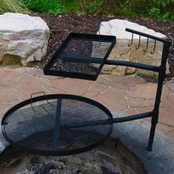 Sunnydaze Decor Sunnydaze Outdoor Camping or Backyard Steel Adjustable Cooking Grilling Fire Pit BBQ Stake with 2 Swivel Swing Grates -Outlet Camping Gear Store unnamed file 5909