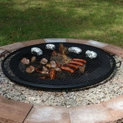 Sunnydaze Decor Sunnydaze Outdoor Camping or Backyard Heavy-Duty Steel Round X-Marks Fire Pit Cooking Grilling BBQ Grate - 24"