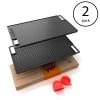 NutriChef 18 Inch Cast Iron Griddle Skillet Reversible Grilling Plate Pan For Stove Top with Heat Resistant Oven Grab Mitt, Black (2 Pack) 2 NutriChef 18 Inch Cast Iron Griddle Skillet Reversible Grilling Plate Pan For Stove Top with Heat Resistant Oven Grab Mitt, Black (2 Pack) -Outlet Camping Gear Store unnamed file 5935