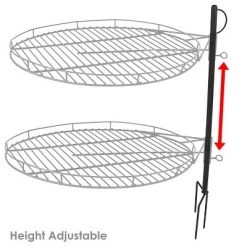 Sunnydaze Decor Sunnydaze Outdoor Heavy-Duty Height-Adjustable Fire Pit Cooking Grill Grate with 360-Degree Rotation - 24" -Outlet Camping Gear Store unnamed file 5946