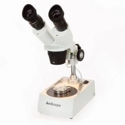 Dual Halogen Light Stereo Microscope with 20X to 80X Magnification - AmScope