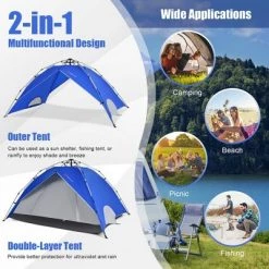 Costway 4 Person Instant Pop-up Camping Tent 2-in-1 Double-Layer Waterproof Tent Blue 18 Costway 4 Person Instant Pop-up Camping Tent 2-in-1 Double-Layer Waterproof Tent Blue -Outlet Camping Gear Store unnamed file 619