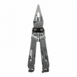 SOG Power Access Deluxe Steel Multi Tool w/ Pliers, Scissors, Knives, 1/4 Inch Hex Bit Driver, 12 Hex Bits, & Wood Saw, Nylon Sheath, Stainless Finish