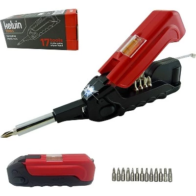 Kelvin Tools 17 Everyday Multitool -The Palm-Sized Everyday Multi-Tool Set | 17 Integrated Tools: 13 Bit Screwdriver Set, Tape Measure, Liquid Level, Hammer, and Flashlight 10 Kelvin Tools 17 Everyday Multitool -The Palm-Sized Everyday Multi-Tool Set | 17 Integrated Tools: 13 Bit Screwdriver Set, Tape Measure, Liquid Level, Hammer, and Flashlight - Image 8