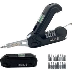 Kelvin Tools Kelvin 23 | The Palm-Sized Urban Ultra Multi-Tool Set | 23 Integrated Tools: 16 Bit Screwdriver Set, Tape Measure, Liquid Level, Hammer, and Flashlight -Outlet Camping Gear Store unnamed file 6419