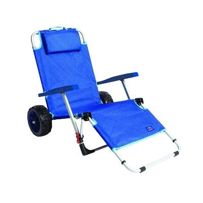 Mac Sports Mac Sport 2-in-1 Outdoor Portable Beach Folding Lounger Chair and Wagon Pull Cart Basket with Locks and Wheels for the Beach and Camping, Blue 2 Mac Sports Mac Sport 2-in-1 Outdoor Portable Beach Folding Lounger Chair and Wagon Pull Cart Basket with Locks and Wheels for the Beach and Camping, Blue