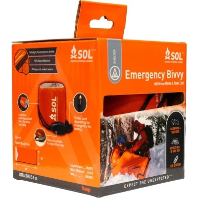 Survive Outdoors Longer Emergency Bivvy with Rescue Whistle 2pk - Orange 4 Survive Outdoors Longer Emergency Bivvy with Rescue Whistle 2pk - Orange - Image 2