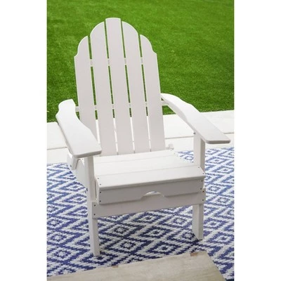 37.8" Foldable Weather Resistant Outdoor Adirondack Chair - White - XBrand 3 37.8" Foldable Weather Resistant Outdoor Adirondack Chair - White - XBrand
