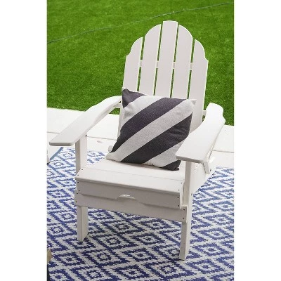 37.8" Foldable Weather Resistant Outdoor Adirondack Chair - White - XBrand 4 37.8" Foldable Weather Resistant Outdoor Adirondack Chair - White - XBrand - Image 2