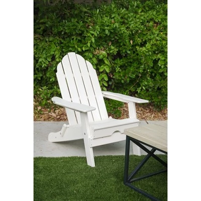 37.8" Foldable Weather Resistant Outdoor Adirondack Chair - White - XBrand 5 37.8" Foldable Weather Resistant Outdoor Adirondack Chair - White - XBrand - Image 3