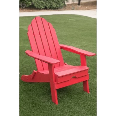 37.8" Foldable Weather Resistant Outdoor Adirondack Chair - Red - XBrand 3 37.8" Foldable Weather Resistant Outdoor Adirondack Chair - Red - XBrand