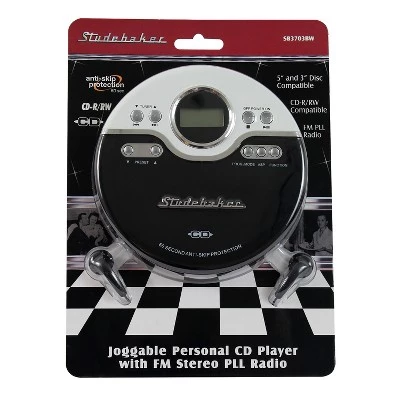 Studebaker Personal CD Player with FM Radio, 60 Second ASP and Earbuds (SB3703) - Black 3 Studebaker Personal CD Player with FM Radio, 60 Second ASP and Earbuds (SB3703) - Black