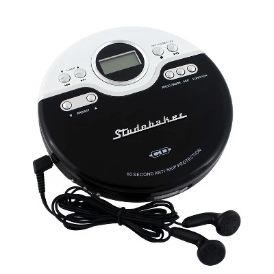 Studebaker Personal CD Player with FM Radio, 60 Second ASP and Earbuds (SB3703) - Black 4 Studebaker Personal CD Player with FM Radio, 60 Second ASP and Earbuds (SB3703) - Black - Image 2