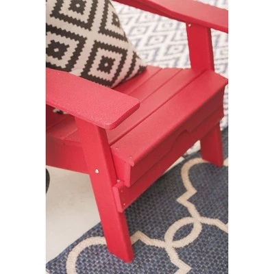 37.8" Foldable Weather Resistant Outdoor Adirondack Chair - Red - XBrand 6 37.8" Foldable Weather Resistant Outdoor Adirondack Chair - Red - XBrand - Image 4