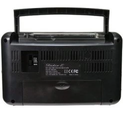 Studio Z PRT-742 Compact Portable High Sensitivity World Radio Speaker w/ Antenna, 3 Band High Sensitivity Receiver, and AM, FM, & WB Channels (Black)