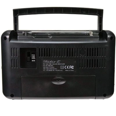 Studio Z PRT-742 Compact Portable High Sensitivity World Radio Speaker w/ Antenna, 3 Band High Sensitivity Receiver, and AM, FM, & WB Channels (Black) 3 Studio Z PRT-742 Compact Portable High Sensitivity World Radio Speaker w/ Antenna, 3 Band High Sensitivity Receiver, and AM, FM, & WB Channels (Black)