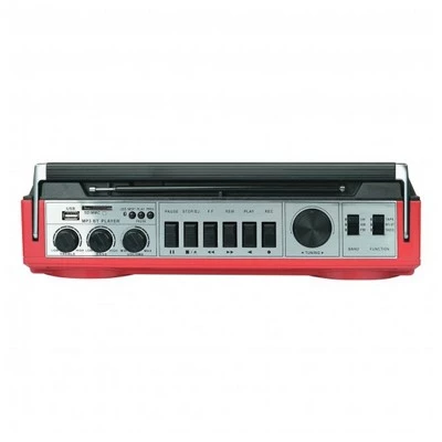 Audiovox AudioBox RXC-25BT Retrobox 2 Way Speaker System Boombox w/ Bluetooth Connectivity, AM/FM/SW Radio, USB and SD Card Connection, & Cassette Player, Red 3 Audiovox AudioBox RXC-25BT Retrobox 2 Way Speaker System Boombox w/ Bluetooth Connectivity, AM/FM/SW Radio, USB and SD Card Connection, & Cassette Player, Red