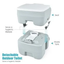 Costway 5.3 Gallon 20L Portable Travel Toilet RV Camping Indoor Outdoor Potty Commode -Outlet Camping Gear Store unnamed file 7130